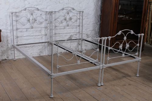 fig 1. Very rare pretty pair of Early Victorian iron single beds (can be joined) 