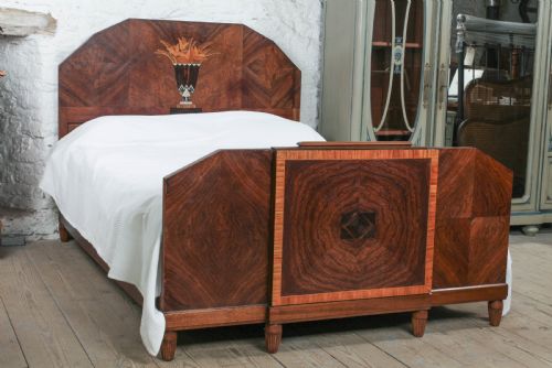 Amazing 1930s Art Deco King Size Bed with a Hidden Dressing Table