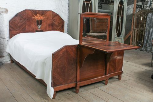fig 3. Amazing 1930s Art Deco king size bed with a hidden dressing table
