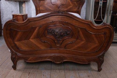 fig 1. Lovely Louis XV style walnut double bed