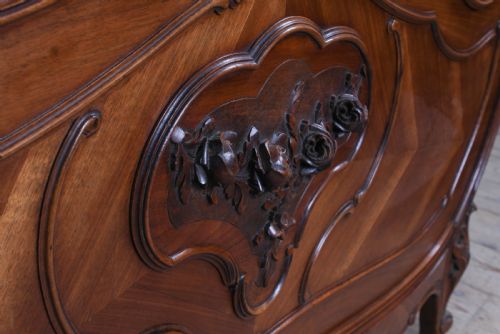 fig 2. Lovely Louis XV style walnut double bed