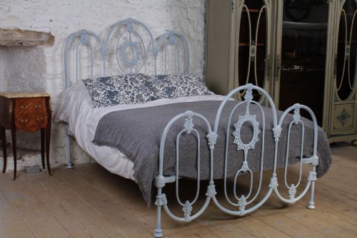 Rare Early Victorian Iron Double Bed