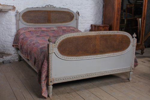 Fabulous Carved and Caned French King Size Bed