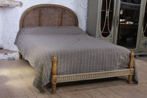 Lovely Naturally Aged King Size French Caned King Size Bed