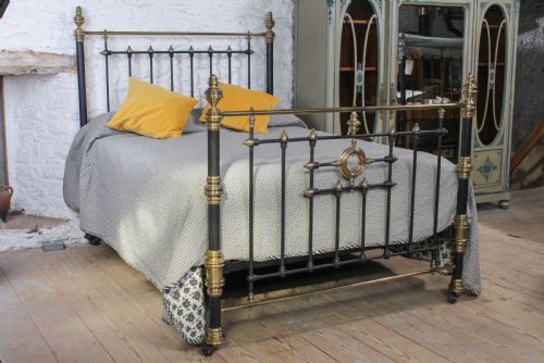 Handsome Victorian Brass and Iron King Size Bed