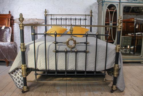 fig 1. Handsome Victorian brass and iron king size bed