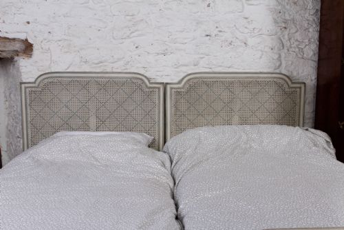 fig 2. Pretty matching pair of French caned single beds