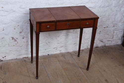 French Walnut Fold Out Dressing Table