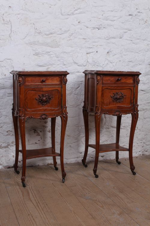 Very Nice Pair of Louis Xv Style Bedsides