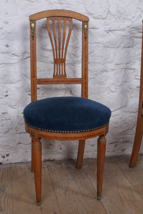 PRETTY PAIR OF FRENCH UPHOLSTERED BEDROOM CHAIRS - ADDITIONAL PHOTO 9