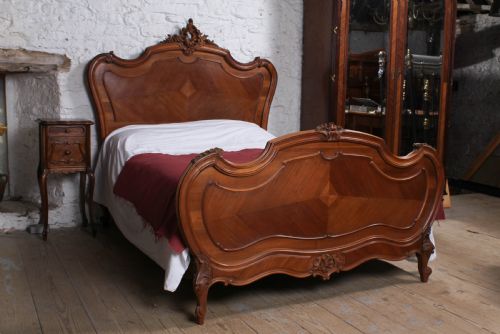 Lovely Walnut Louis Xv Style Double Bed