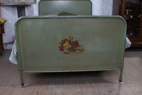 fig 1. Very lovely rare painted French iron double bed
