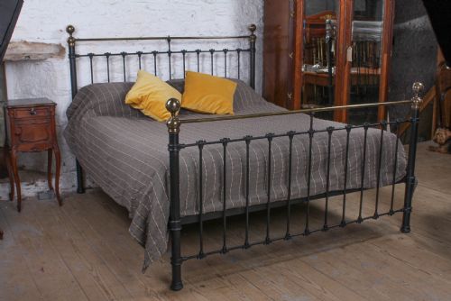 fig 1. Quality super king size Victorian brass and iron bed
