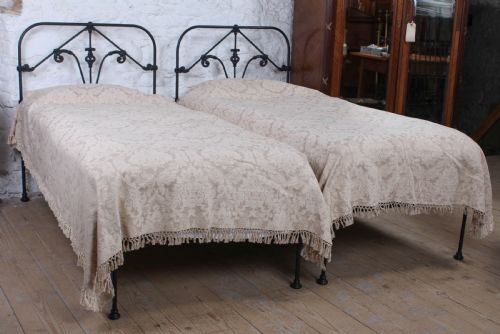 Lovely Pair of Hand Finish All Iron Single No End Beds (Can Be Joined)