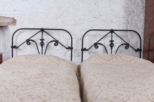 fig 1. Lovely pair of hand finish all Iron single no end beds (can be joined)