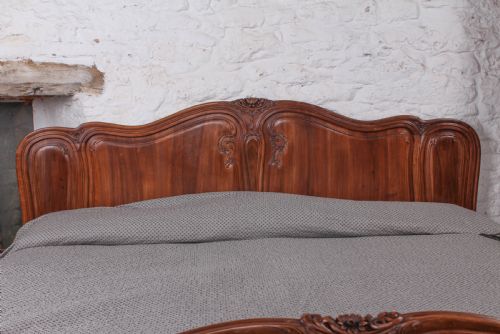 fig 2. Big two meter wide solid walnut Louis style bed