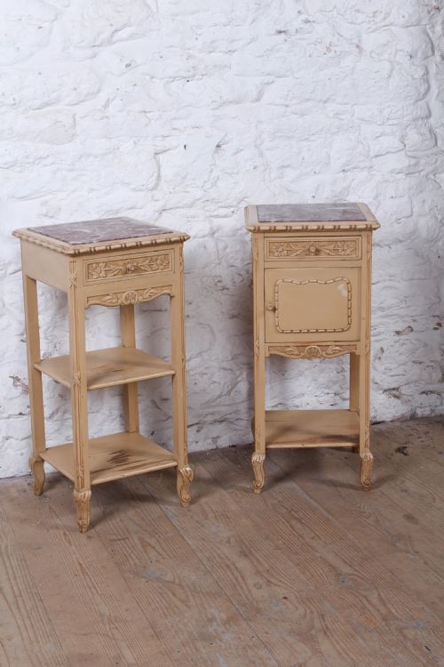 Pretty Pair of French Original Painted Bedside Cabinets