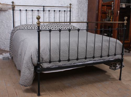 Classic Victorian  Black and Aged Brass King Size Bed