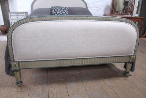 fig 1. Attractive French upholstered king size bed with carved frame