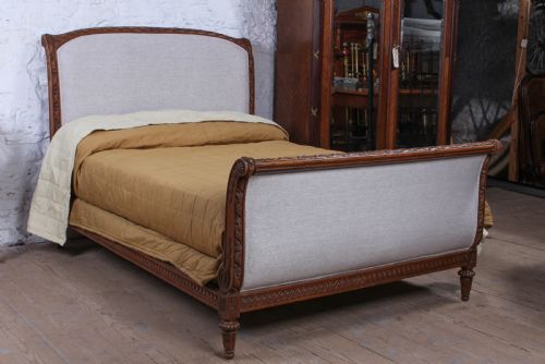 Very Attractive French Newly Upholstered Double Bed