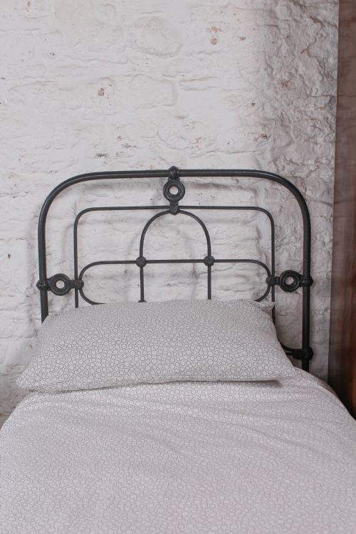 fig 1. Lovely hand finished pair of iron single beds (can be joined)