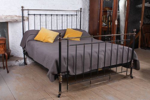 Elegant Super King Size Brass and Iron Bed by Winfield & Co.