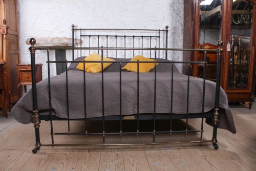 fig 1. Elegant super king size brass and iron bed by Winfield & Co.
