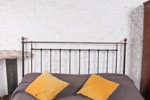 fig 4. Elegant super king size brass and iron bed by Winfield & Co.