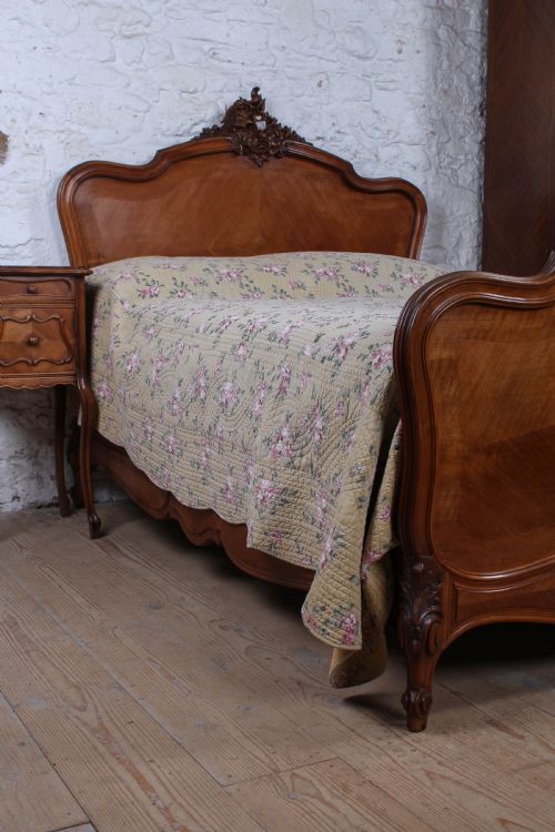 fig 2. Lovely French walnut Louis XV style double bed