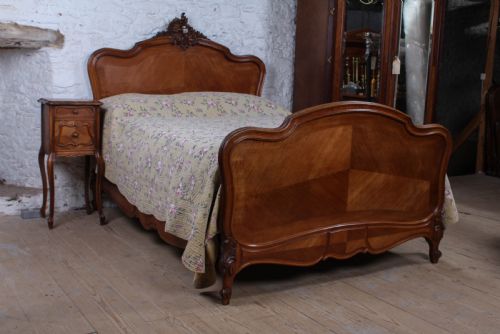 fig 3. Lovely French walnut Louis XV style double bed