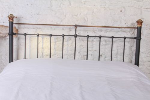 fig 2. Sturdy classic Edwardian brass and black king size bed