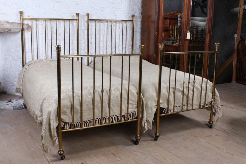 Very Nice Pair of Simple Victorian All Brass Beds
