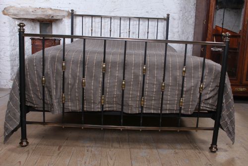 fig 1. Super elegant and individual Edwardianking size brass and iron bed 