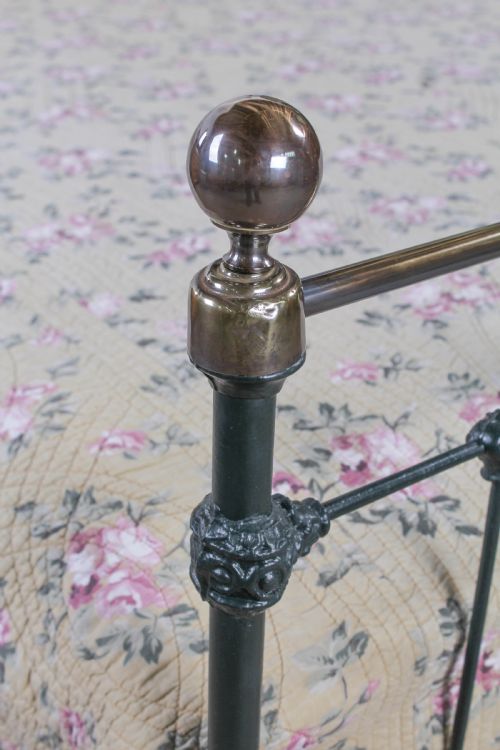 fig 3. Classic Victorian 5ft brass and iron bed in dark green