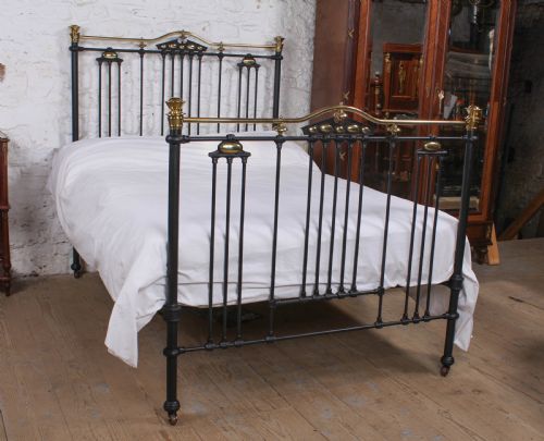 Fabulous Art Noveau Style Double Bed with All Original Brass