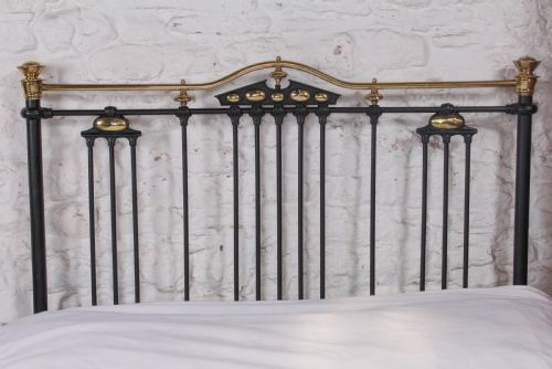 fig 3. Fabulous Art Noveau style double bed with all original brass