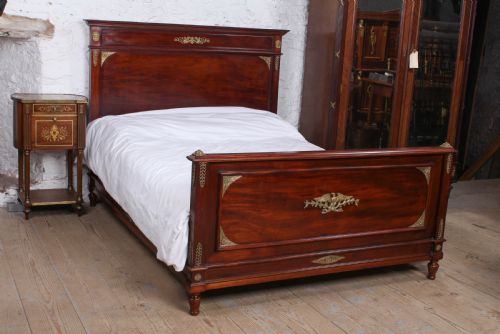 Lovely Quality French Mahogany Double Bed with Bronze Mounts