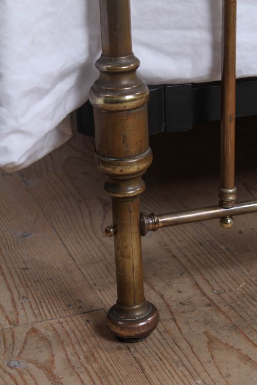 fig 2. Original naturally aged simple classic Victorian all brass king size bed