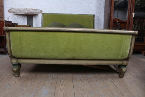 fig 1. Fabulous early French upholstered king size sleigh bed