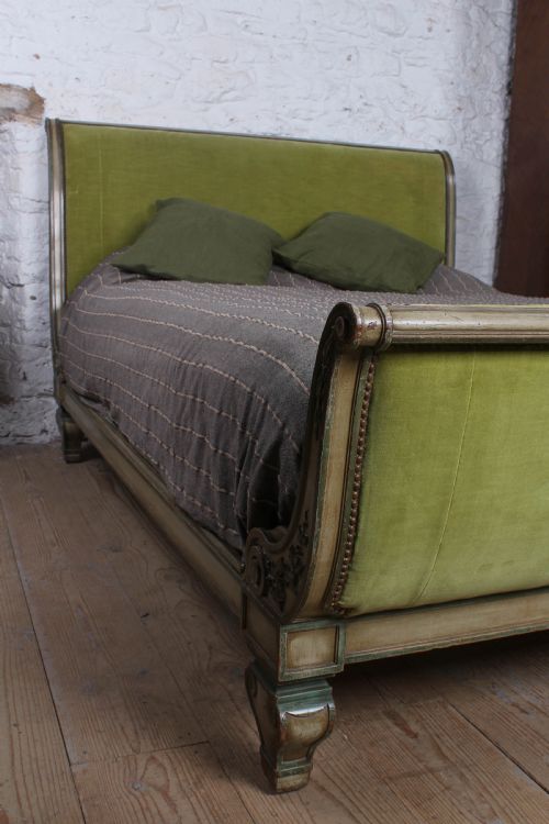 fig 3. Fabulous early French upholstered king size sleigh bed
