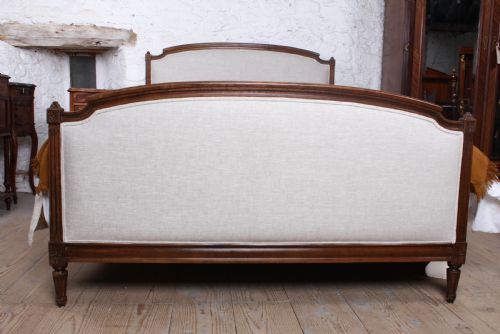 fig 1. Handsome French simple Empire newly upholstered king size bed