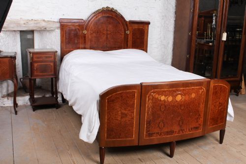 fig 1. Beautiful marquetry detail French king size bed