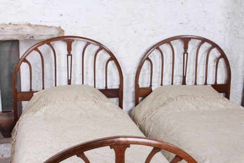 fig 1. Beautiful pair of quality super single Edwardian mahogany beds