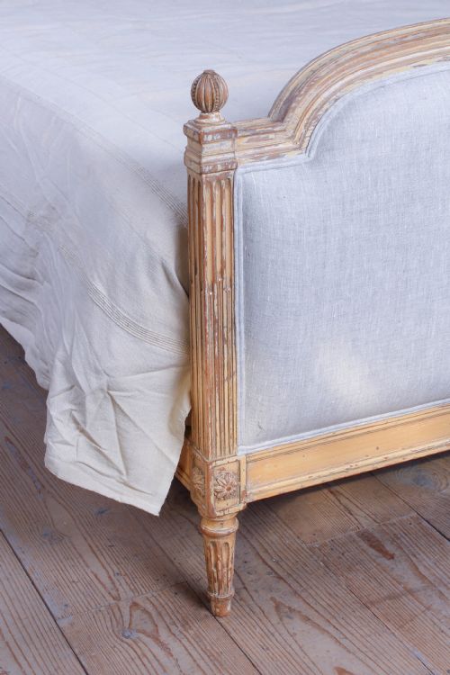 fig 1. Lovely newly upholstered king size Louis XVI style bed