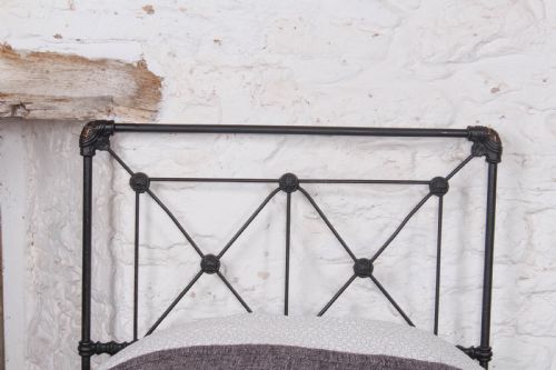 fig 1. Lovely hand finished pair of single iron no end beds (can be joined) 