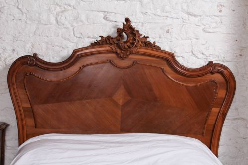 fig 2. Lovely quarter veneer Louis XV Style double bed