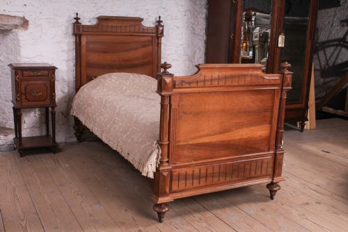 Lovely Quality Solid Walnut French Single Bed