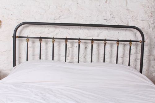 fig 2. Handsome black all iron and brass French king size bed