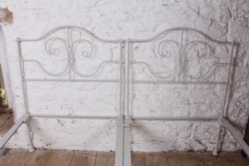fig 1. Pretty pair of simple forged iron single beds (can be joined)