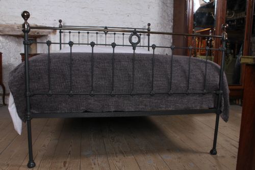 fig 2. Classic Edwardian King size black and Brass Bed.